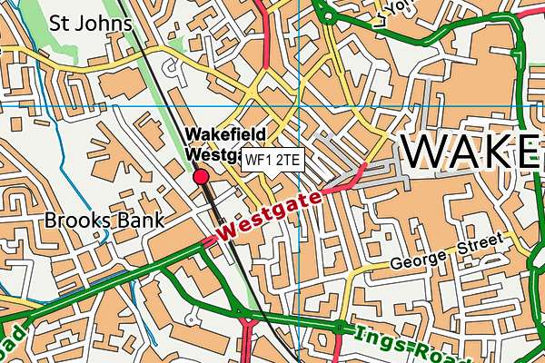 WF1 2TE map - OS VectorMap District (Ordnance Survey)