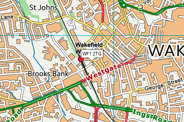 WF1 2TG map - OS VectorMap District (Ordnance Survey)