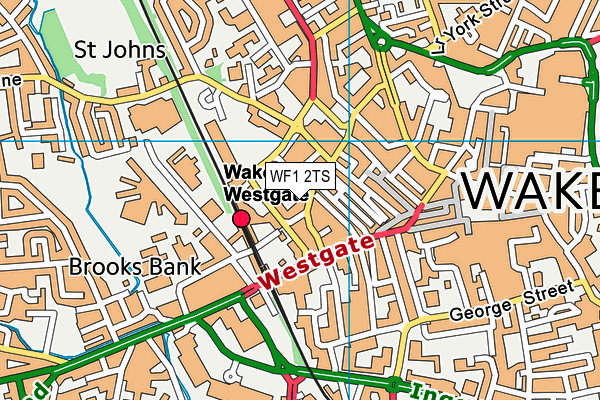 WF1 2TS map - OS VectorMap District (Ordnance Survey)