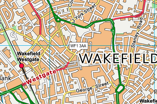 WF1 3AA map - OS VectorMap District (Ordnance Survey)