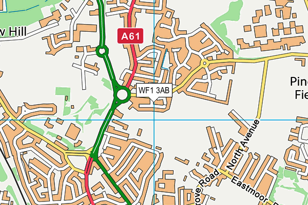 WF1 3AB map - OS VectorMap District (Ordnance Survey)