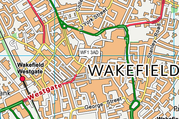 WF1 3AD map - OS VectorMap District (Ordnance Survey)