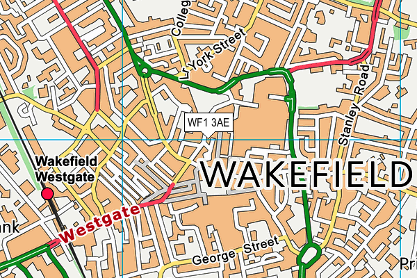 WF1 3AE map - OS VectorMap District (Ordnance Survey)