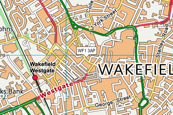 WF1 3AP map - OS VectorMap District (Ordnance Survey)