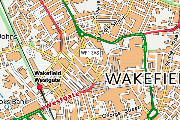 WF1 3AS map - OS VectorMap District (Ordnance Survey)