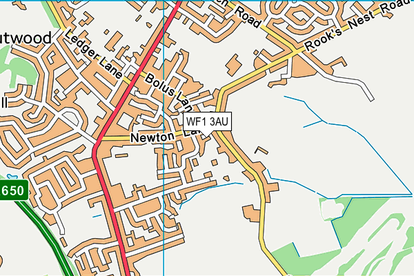 WF1 3AU map - OS VectorMap District (Ordnance Survey)