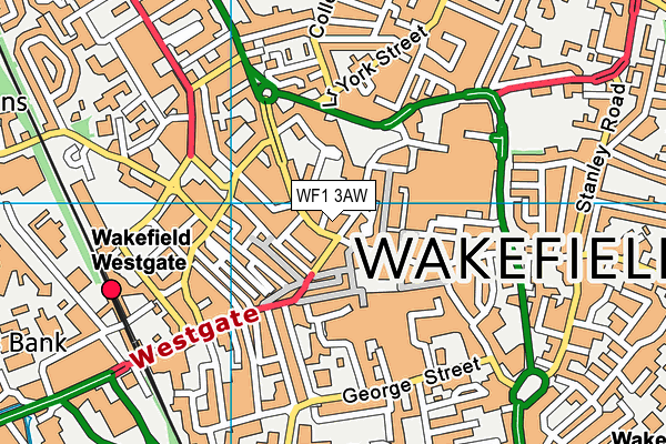 WF1 3AW map - OS VectorMap District (Ordnance Survey)