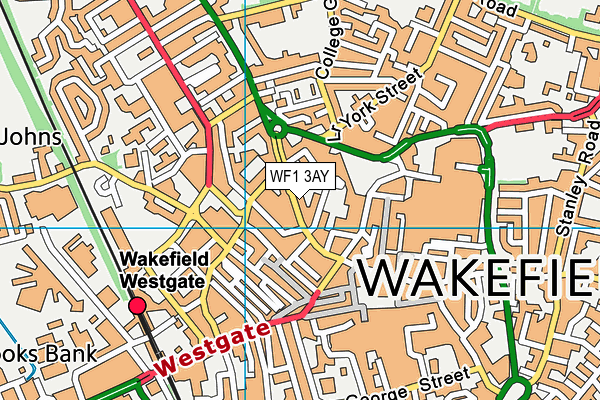 WF1 3AY map - OS VectorMap District (Ordnance Survey)