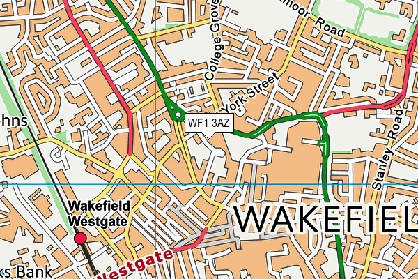 WF1 3AZ map - OS VectorMap District (Ordnance Survey)