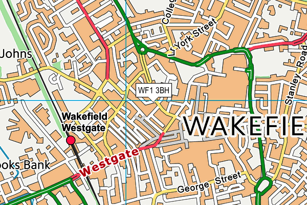 WF1 3BH map - OS VectorMap District (Ordnance Survey)