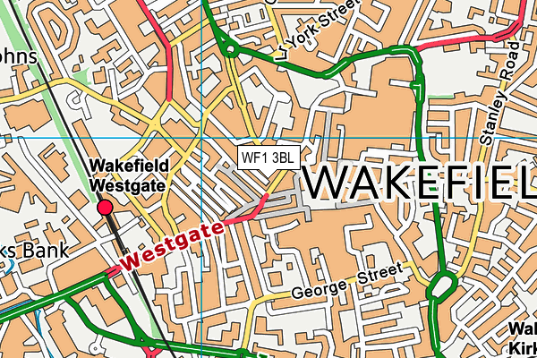 WF1 3BL map - OS VectorMap District (Ordnance Survey)