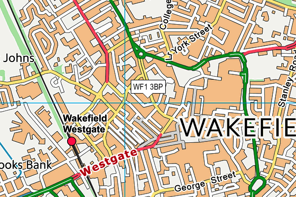 WF1 3BP map - OS VectorMap District (Ordnance Survey)