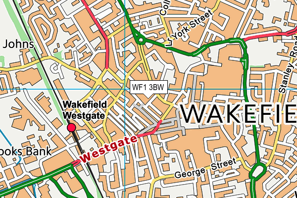 WF1 3BW map - OS VectorMap District (Ordnance Survey)