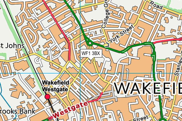 WF1 3BX map - OS VectorMap District (Ordnance Survey)