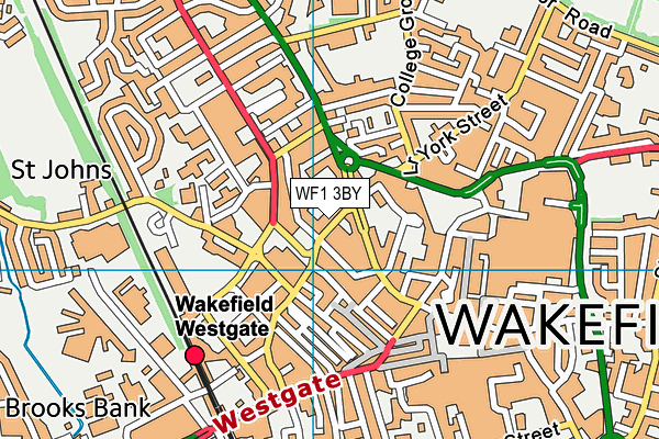 WF1 3BY map - OS VectorMap District (Ordnance Survey)
