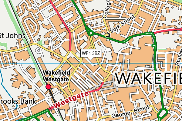 WF1 3BZ map - OS VectorMap District (Ordnance Survey)