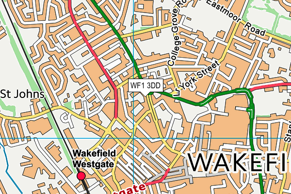 WF1 3DD map - OS VectorMap District (Ordnance Survey)