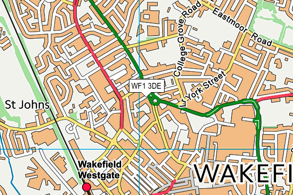 WF1 3DE map - OS VectorMap District (Ordnance Survey)
