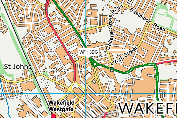 WF1 3DG map - OS VectorMap District (Ordnance Survey)