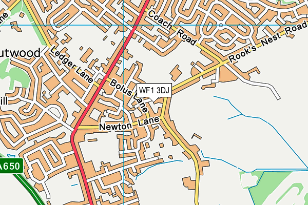 WF1 3DJ map - OS VectorMap District (Ordnance Survey)