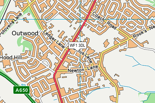 WF1 3DL map - OS VectorMap District (Ordnance Survey)