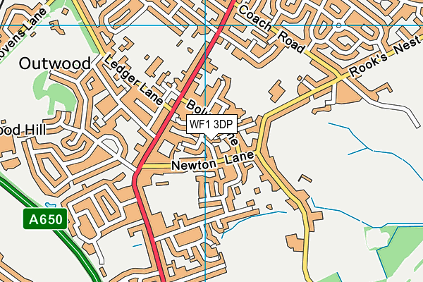 WF1 3DP map - OS VectorMap District (Ordnance Survey)