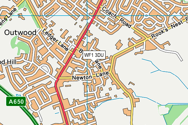 WF1 3DU map - OS VectorMap District (Ordnance Survey)