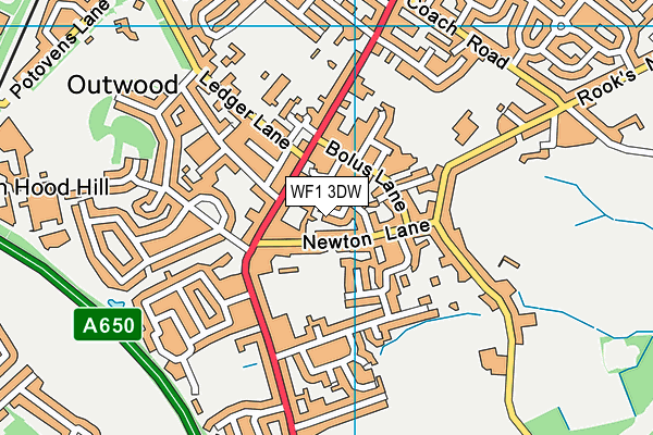 WF1 3DW map - OS VectorMap District (Ordnance Survey)