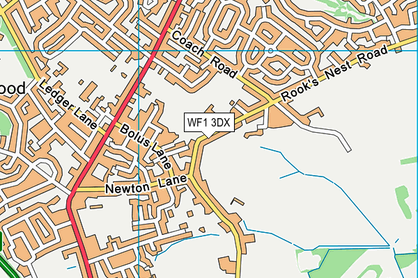 WF1 3DX map - OS VectorMap District (Ordnance Survey)