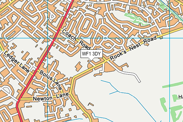 WF1 3DY map - OS VectorMap District (Ordnance Survey)