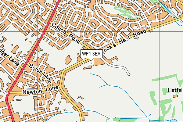 WF1 3EA map - OS VectorMap District (Ordnance Survey)