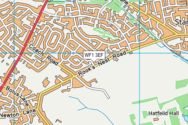 WF1 3EF map - OS VectorMap District (Ordnance Survey)