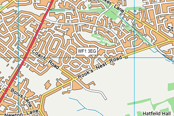WF1 3EG map - OS VectorMap District (Ordnance Survey)