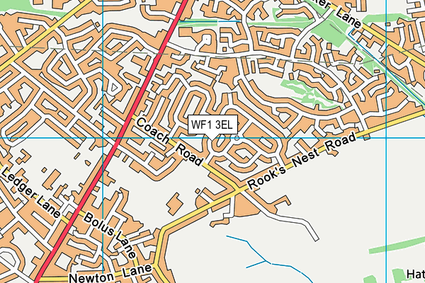 WF1 3EL map - OS VectorMap District (Ordnance Survey)
