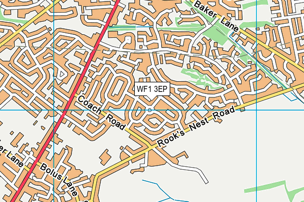 WF1 3EP map - OS VectorMap District (Ordnance Survey)