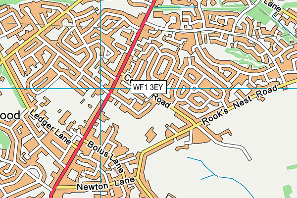 WF1 3EY map - OS VectorMap District (Ordnance Survey)