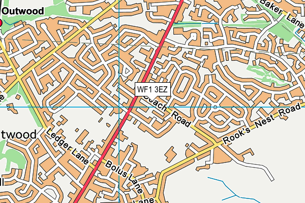 WF1 3EZ map - OS VectorMap District (Ordnance Survey)