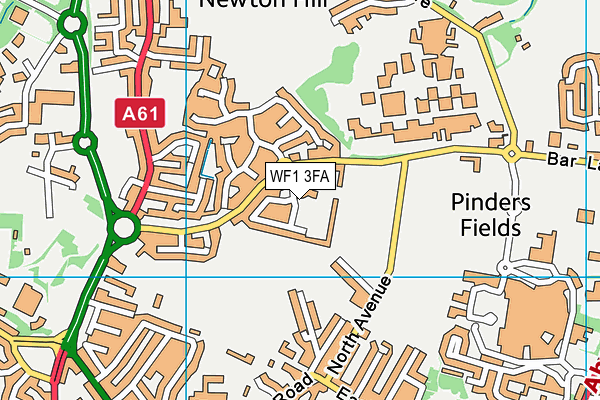 WF1 3FA map - OS VectorMap District (Ordnance Survey)