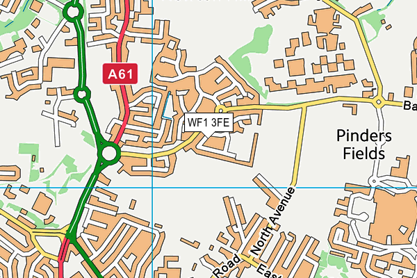 WF1 3FE map - OS VectorMap District (Ordnance Survey)