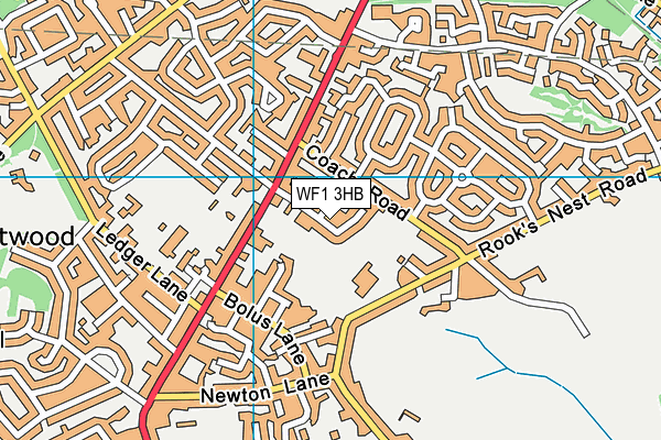 WF1 3HB map - OS VectorMap District (Ordnance Survey)