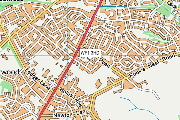 WF1 3HD map - OS VectorMap District (Ordnance Survey)