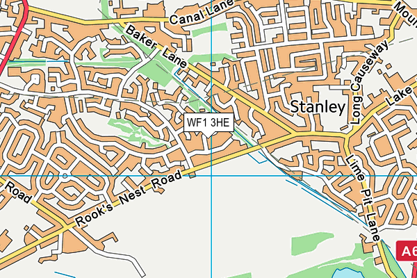 WF1 3HE map - OS VectorMap District (Ordnance Survey)