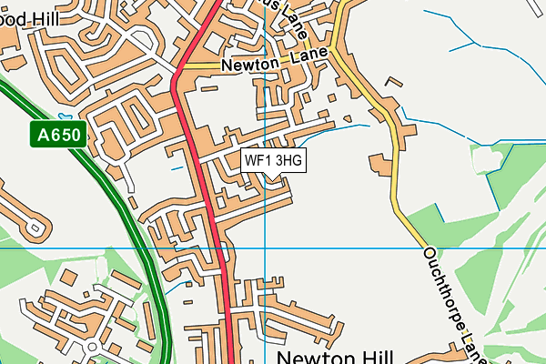 WF1 3HG map - OS VectorMap District (Ordnance Survey)