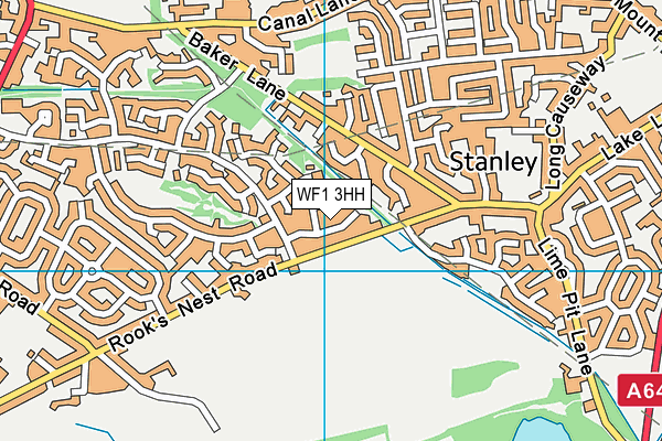 WF1 3HH map - OS VectorMap District (Ordnance Survey)