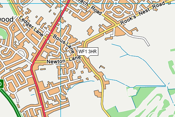 WF1 3HR map - OS VectorMap District (Ordnance Survey)