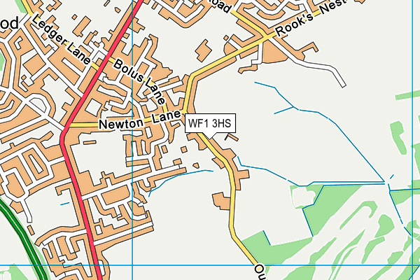 WF1 3HS map - OS VectorMap District (Ordnance Survey)