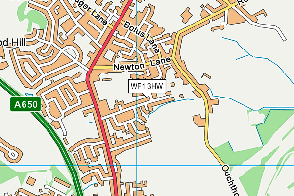 WF1 3HW map - OS VectorMap District (Ordnance Survey)