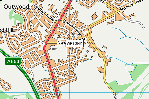 WF1 3HZ map - OS VectorMap District (Ordnance Survey)