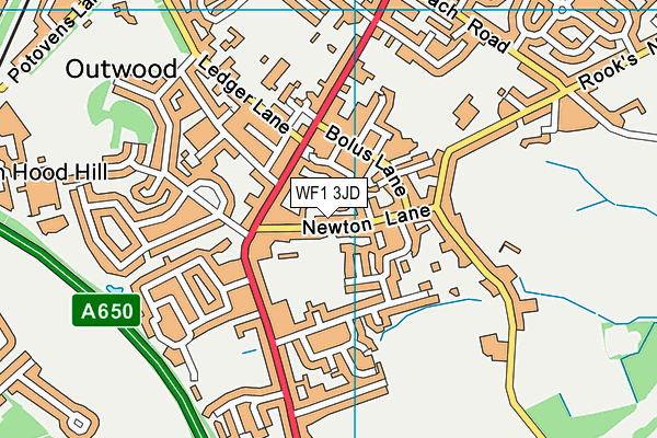 WF1 3JD map - OS VectorMap District (Ordnance Survey)