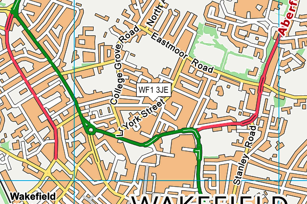 WF1 3JE map - OS VectorMap District (Ordnance Survey)